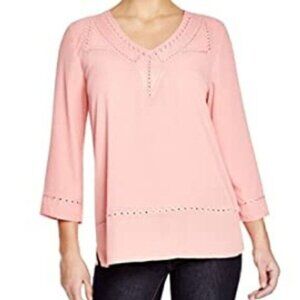 NYDJ Embroidered Blouse Guava Pink S NEW Embroidered Top